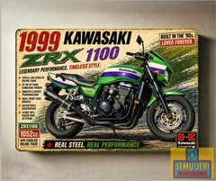 1999 Kawasaki ZRX1100 Motorcycle Metal Poster 30x20cm Sign