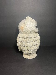 Decorative Grey Resin Rustic Textured Screech Owl Sculpture Statue Figure 6.25″
