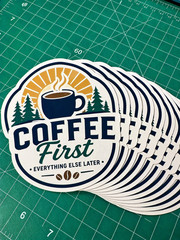Custom Logo Stickers Die Cut Vinyl Full Color Waterproof Gloss Finish