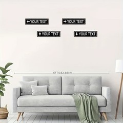Custom Directional Arrow Metal Sign Personalized Text Vintage Wall Home Decor