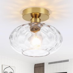 WILON Semi Flush Mount Ceiling Light – Modern Gold Kitchen Lighting Fixtures …
