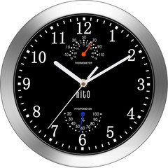 10 Inch Silent Wall Clock Battery Operated Non Ticking Glass Cover Silver Alumin