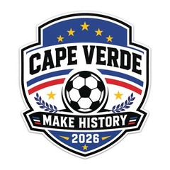 Cape Verde Flag Football Soccer World Cup 2026 History Sticker Car Bumper Vinyl