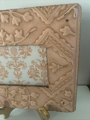 Photo Frame Metal Embossed Floral 4×6 Photo Vertical or Horizontal Pink-Bronze