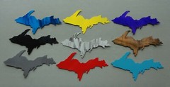 Upper Peninsula Michigan Outline Plasma Cut Wall Art 12″ W Different Colors