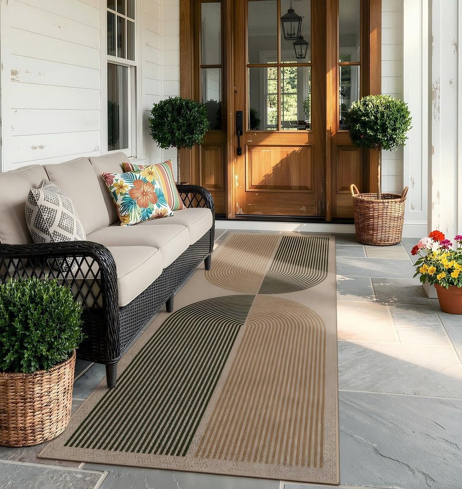 Enfys Modern Rainbow Easy Jute Rug, 2×8 Hallway Runner Washable Rugs for