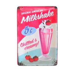 Original American Milkshake 5 Cents Chilled Creamy Vintage Ad Sticker Diner