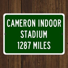 Cameron Indoor Stadium Custom Distance Mileage Sign Duke Blue Devils Basketball