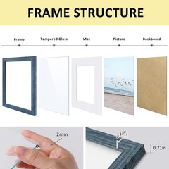 Versatile Blue 8×10 Frame with Removable Mat for Vertical or Horizontal Display