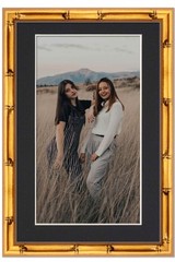 11×22 Frame Gold Bamboo With Black Picture Mat For 11×22 Photo – Gold Bamboo 13x