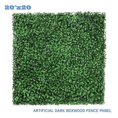 20in Artificial Faux Boxwood Plant Leaf Fence Panel Wall Home Decor Grass Mat