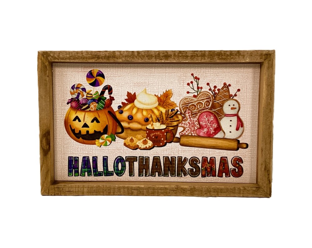 AGD Fall Decor – Multi Seasons Happy Hallothankmas Box Sign
