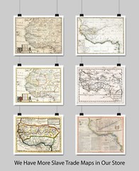 Negroland and Guinea Map 1736 West African American History Slave Trade Poster