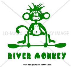 River Monkey Whitewater Watersports Kayaking Boating Outdoor Sport Vinyl Sticker