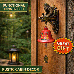 Bigfoot Dinner Bell Wall Mount Sasquatch Cabin Decor Rustic Outdoor Porch Bell