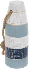 2 Vintage Ocean & Lake Blue Wooden Distressed Painted Lobster Trap Buoy Maine