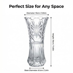 Set of 3 Tall Transparent Glass Vases, Heavy Duty Decorative Vases Fresh Flowers