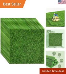 Versatile 10-Pc Set of 6×6 Inch Artificial Grass for Dollhouses & DIY Projects