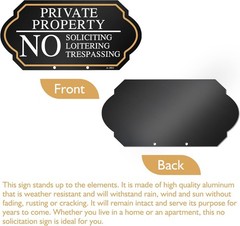 Private Property No Trespassing Sign with Stake 5x10in 35in High No Soliciting