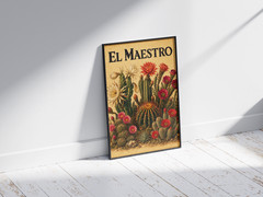 Cactus Flower Poster Canvas – El Maestro Mexican Botanical Wall Art Decor Gift