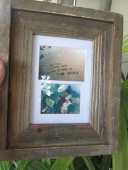 Rare Seaglass Shells Rustic 11″ x 9″ Picture Framed Wood Ocean Sea Glass Wall