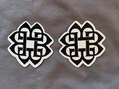 Lot (2) BREAKING BENJAMIN 2 1/2″ x 2 1/2″ Band Stickers White Black FAST! FREE!