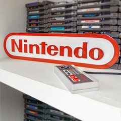 Large Engraved Nintendo Logo Video Game Wall Art Collectable Sign