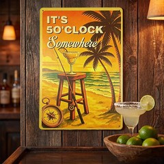Man Cave Decor Metal Bar Sign, Home Bar Wall Decor, Beach Bar Wall Art, Tropical