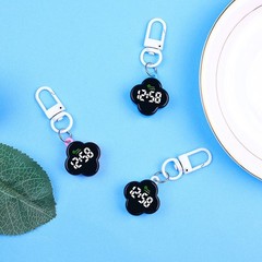 Mini Cloud Digital Watch Keychain Portable LED Electronic Clock for Backpack Bag