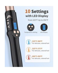 1 Inch Curling Wand Long Barrel, Dual Voltage Hair Curling Iron Wan… Fast Ship