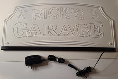 Neon Sign Custom Made Man Cave Sign Rick’s Garage Red Sign «9.25 x 20.5»