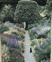 MWW Greg Gawlowski Cat in Garden Tapestry Woven Wall Hanging 35×42 Made in USA
