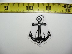 FLOWER BOAT ANCHOR SMALL STICKER DECAL TRAVEL VACATION MEMORY FUN FUNNY