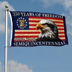 250 Years of Freedom American Semiquincentennial Eagle Flag Banner 3x5Feet