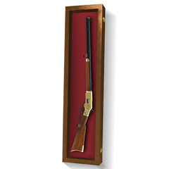 Rifle Gun Display Case Cabinet Wall Rack Replica Airsoft Civil War / USA MADE!