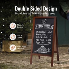 VEVOR 40″ Double Sided Wood A-Frame Sidewalk Chalkboard Menu Display Easel Signs