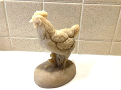 Handmade Molded Beeswax Wax Art Chicken Hen Figurine 6″H x 4 1/2″L x 3 1/8″W