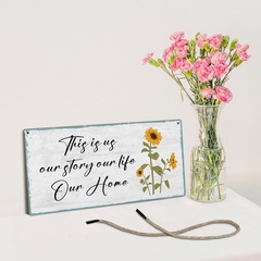 HOUSPEAK Wooden Sign, Rustic Wall Art, 10 x 5 x 0.1 inches, White, multicolor
