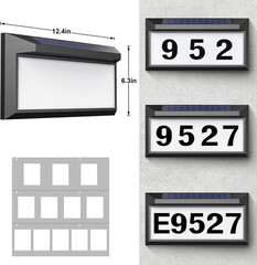 Solar LED Address Sign Waterproof Outdoor Lighted House Number