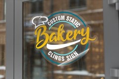 Custom window static cling decals | Static cling signs | Storefront static cling
