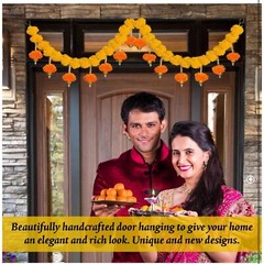 Fluffy Flowers Marigold Toran Garland for Entrance Door Bandarwal For Main Door