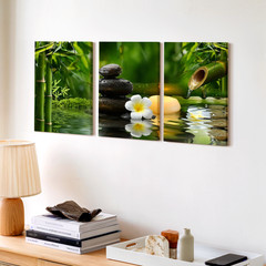 3 Pieces Zen Bamboo Large Wall Art Canvas Print Set for Living Room Set Of 3
