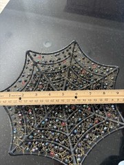 Vintage Metal Wired Beaded Spider Dish multi Colors Home Decor