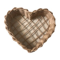 Large Heart Wicker Wall Basket Rustic Boho Farmhouse Cottagecore Decor