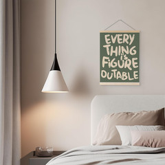 Everything Is Figureoutable Inspirational Wall Art Poster Hanger Frame, Positive