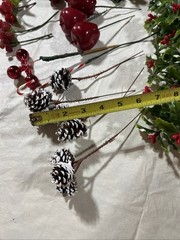 Vintage 31 Mixed Lot Of fruits, shiny apples. holly berries ,pine cones Picks