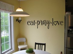 EAT PRAY LOVE VINYL WALL DECAL KITCHEN CAFE DINER LETTERING WORDS STICKER