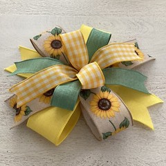 Handmade – Sunflower Wreath Bow, Everyday Bow, Lantern Bow, Sunflower Bow
