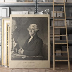 Thomas Jefferson Portrait 1825 U.S. President America Canvas Wall Art Print