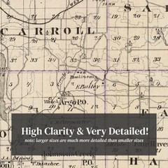 Old Map of Carroll County, IL 1876 – Vintage Illinois Art